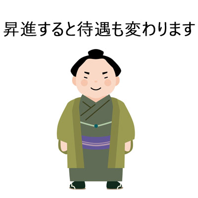 昇進すると待遇も変わります 正装のお相撲さん